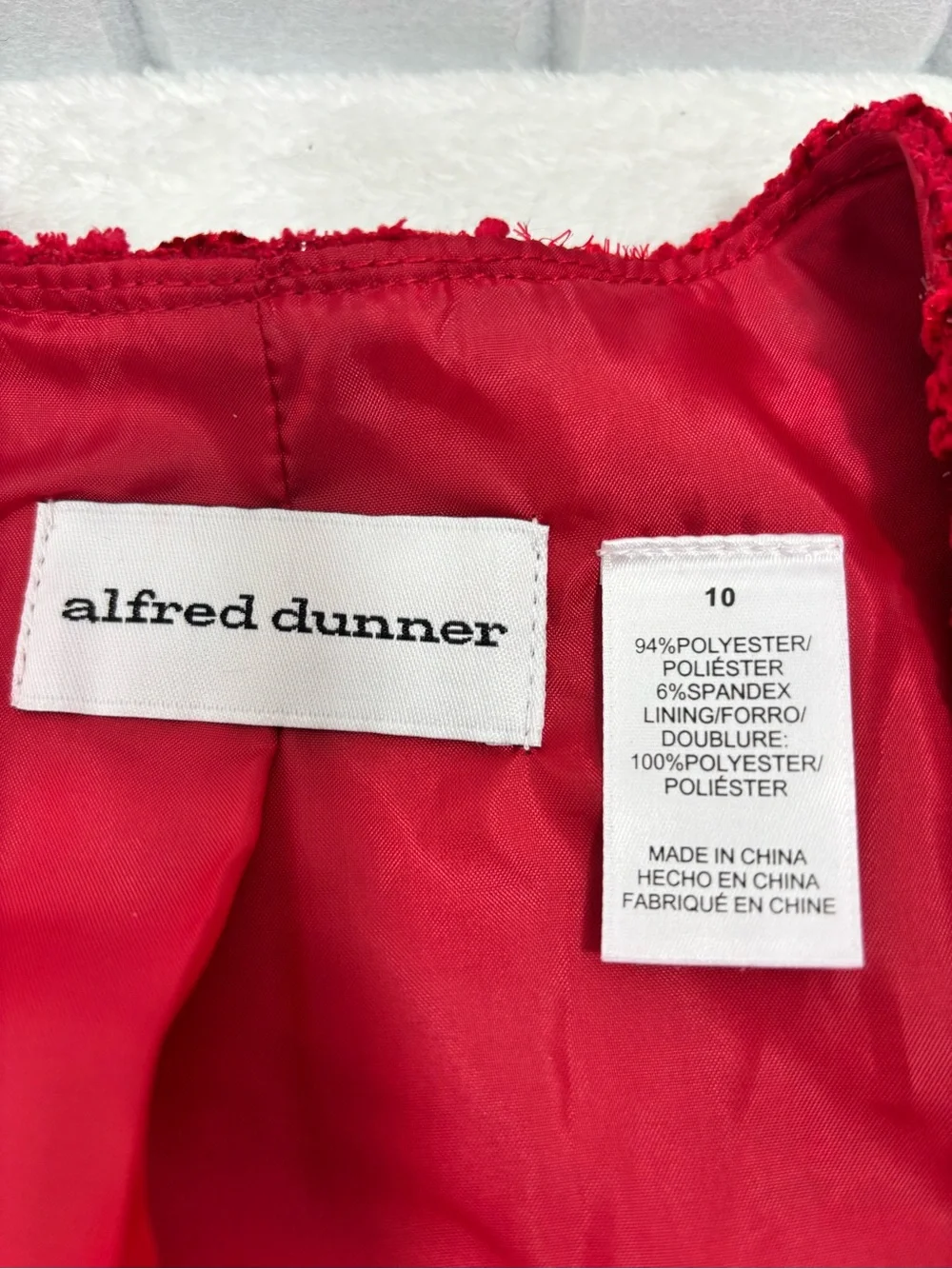 Alfred Dunner Women's Textured Shimmer Open Jacket Size 10